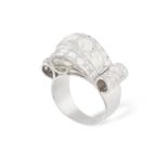 A DIAMOND DRESS RING, CIRCA 1945 Of odeonesque design, set with old brilliant,