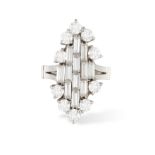 A DIAMOND DRESS RING, BY DIETER BRETTERBAUER, CIRCA 1970 Of marquise shape, set with