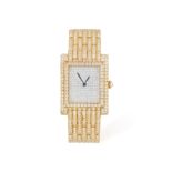 AN 18K DIAMOND-SET QUARTZ BRACELET WATCH, BY CHARLES OUDIN The 6-jewel quartz ETA-movement,