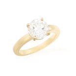 A DIAMOND SINGLE-STONE RING The brilliant-cut diamond weighing 2.31cts within a four-claw