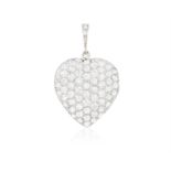 THE PRIVATE PROPERTY OF A NOBLE ITALIAN LADY A DIAMOND LOCKET PENDANT Of bombé heart shape,