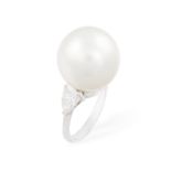 THE PRIVATE PROPERTY OF A NOBLE ITALIAN LADY A CULTURED PEARL AND DIAMOND DRESS RING The