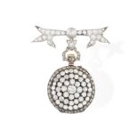 THE PRIVATE PROPERTY OF A NOBLE ITALIAN LADY A LATE 19TH CENTURY DIAMOND AND PEARL OPEN FACE