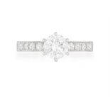 A DIAMOND SINGLE-STONE RING The brilliant-cut diamond weighing approximately 1.