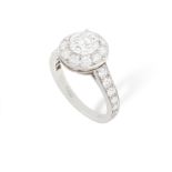 A SINGLE-STONE 'ICôNE' DIAMOND RING, BY VAN CLEEF & ARPELS, CIRCA 2012 The central brilliant-cut