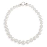 A CULTURED PEARL NECKLACE Composed of a single row of graduated South Sea cultured pearls,