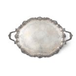 A LARGE EDWARDIAN SILVER PRESENTATION TRAY, London c. 1906/07, Thomas Bradbury & Sons Ltd,