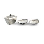 A PAIR OF VICTORIAN SILVER BUTTER SHELLS, Sheffield c.1894, mark of Atkin Brothers; together with a