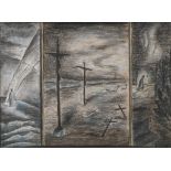 Patrick Pye RHA (1929-2018) Easter Triptych Pastel and charcoal on card, 31 x 42cm (12¼ x