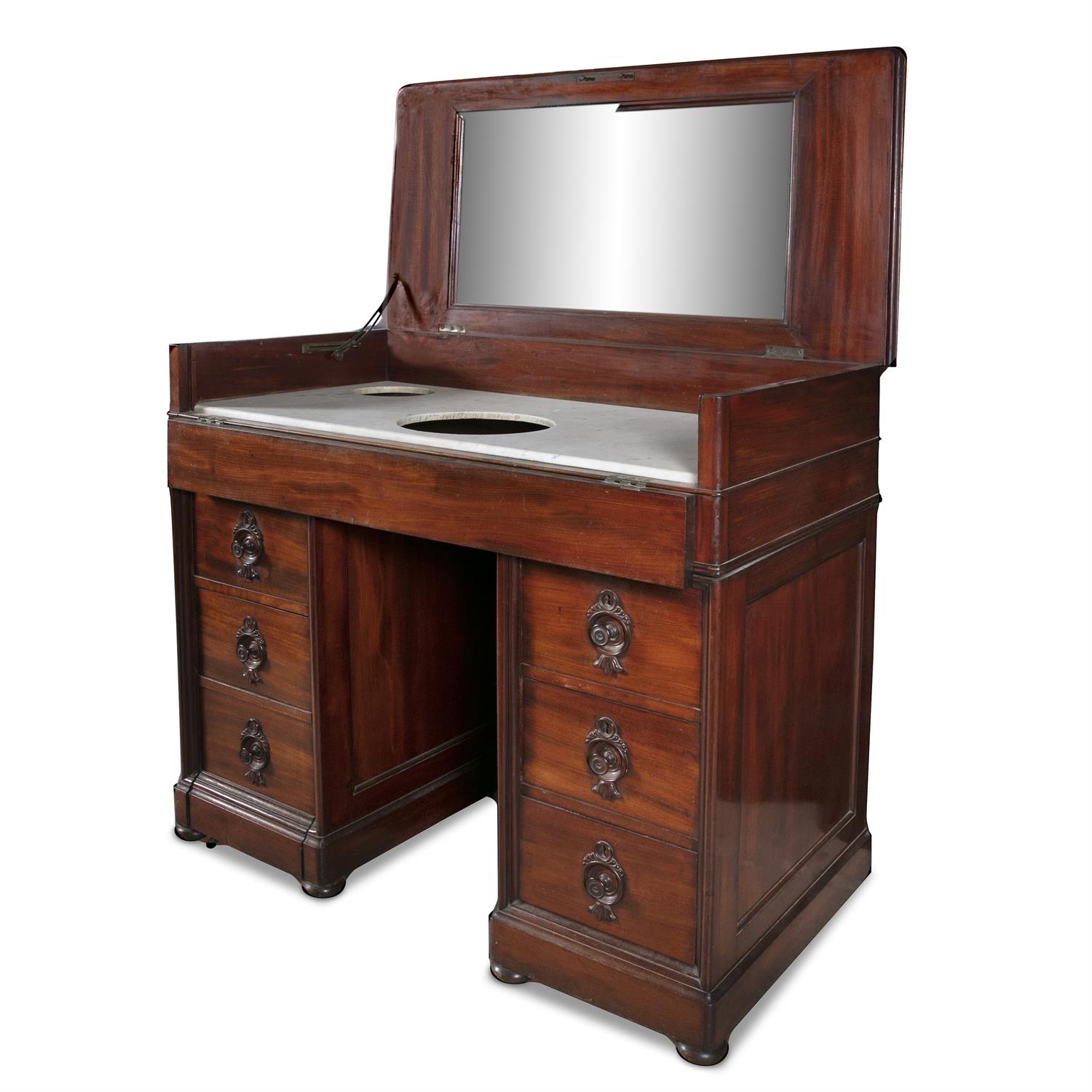 AN UNUSUAL WILLIAM IV MAHOGANY WASH STAND, of rectangular form, with hinged lift top, - Image 4 of 4
