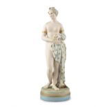 A VICTORIAN COPELAND POLYCHROME PORCELAIN MODEL OF THE TINTED VENUS, after John Gibson,