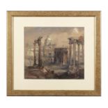 ITALIAN SCHOOL (EARLY 19TH CENTURY) The Roman Forum Watercolour, 28.5 x 31.5cm Showing the