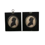 IRISH SCHOOL (19TH CENTURY) A Pair of Silhouette Portraits of Robert and Joan Barton of Ballyline,