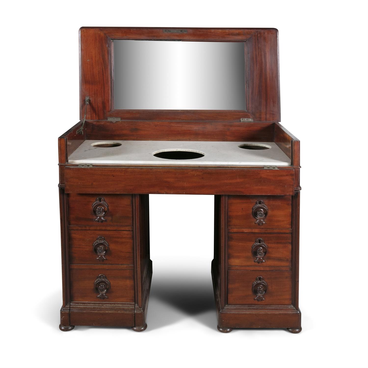 AN UNUSUAL WILLIAM IV MAHOGANY WASH STAND, of rectangular form, with hinged lift top, - Image 3 of 4