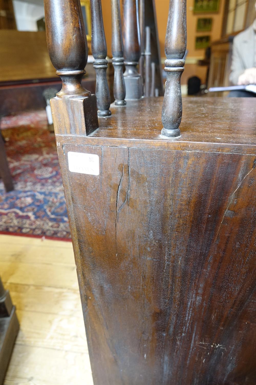 A 19TH CENTURY MAHOGANY LIBRARY STEPS, enclosed within spindle turned supports, the base with - Bild 3 aus 5