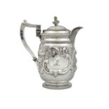 A GEORGE III SILVER HOT WATER POT, struck with the makers mark of Rebecca Emes & Edward Barnard,