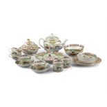 A COALPORT ‘DRAGONS IN COMPARTMENTS’ PATTERN PART TEA SERVICE, 19th Century, comprising teapot,