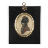 MANNER OF JOHN BUNCOMBE (1795-1825) A silhouette of a British Officer in Profile,