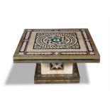 ***PLEASE NOTE THIS IS A SINGLE TABLE*** AN ART DECO PIETRA DURA MARBLE INSET OCCASIONAL TABLE,