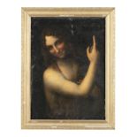 AFTER LEONARD DA VINCI (1452-1519) St. John the Baptist Oil on canvas, 47 x 32cm