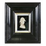 A PAIR OF MOUNTED WAX BAS-RELIEF PROFILES, of Lord Nelson and his mistress Emma Lady Hamilton in