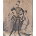 A PRINTED CARICATURE DEPICTING A PRINCE OF WALES OWN, 10TH ROYAL HUSSAR Inscribed in ink, c.