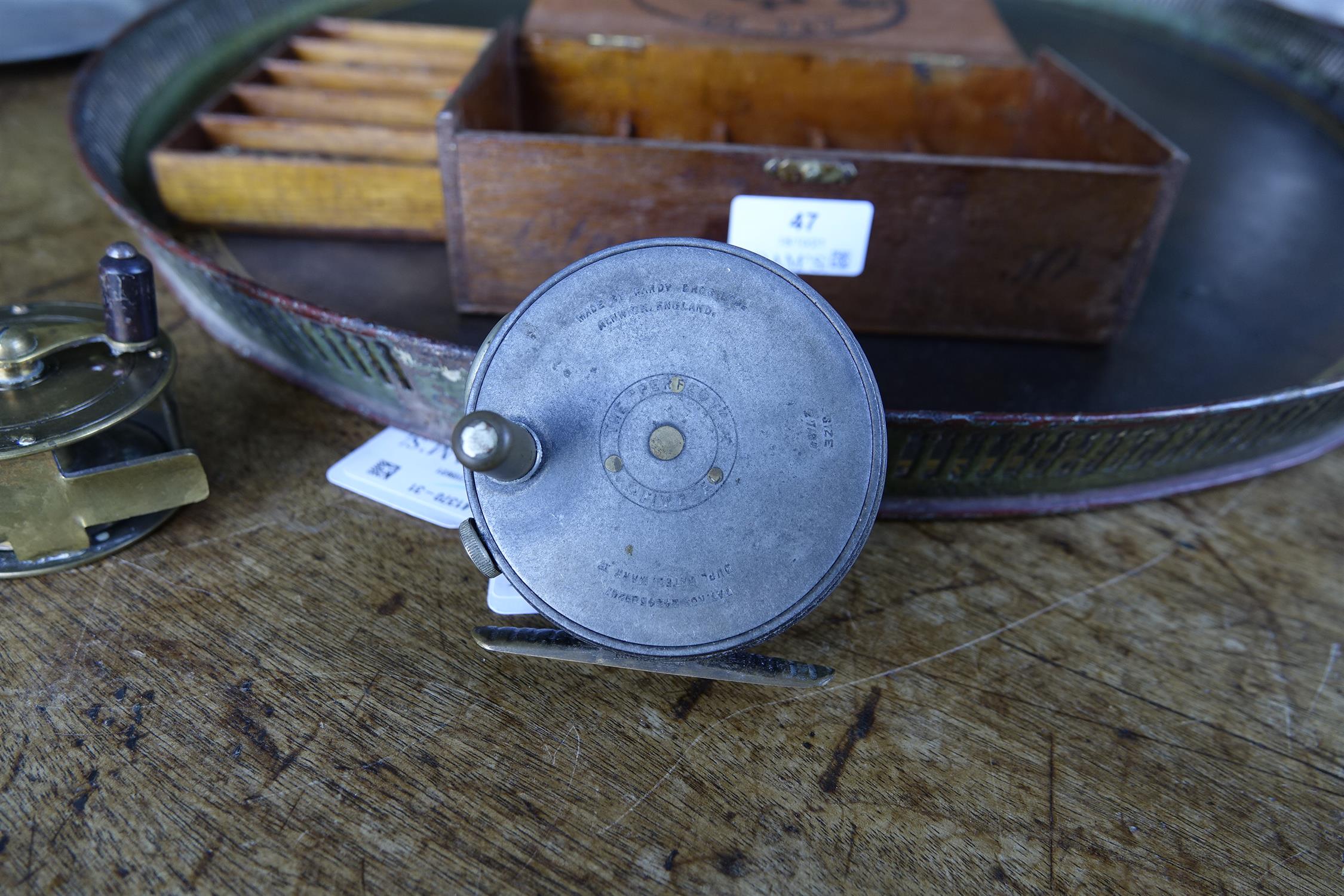 A COLLECTION OF FISHING AND ANGLING RELATED ITEMS, comprising: a Hardy 'Perfect Fly Reel' size - Image 3 of 20