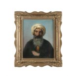 ALEXANDRE BIDA (FRENCH, 1823-1895) Portrait of a Bearded Middle-Eastern Gentleman, Half Length,
