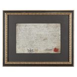 LORD SPENCER, c. 1812 A manuscript legal document signed and sealed with printed crest,