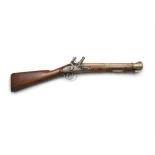 *AN IRISH FLINTLOCK BLUNDERBUSS, of military type fitted with Thomas Patent magazine primer, c.