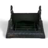 A 19TH CENTURY CAST IRON FOOT SCRAPER, possibly Coalbrookdale, with opposing ho-ho birds and later