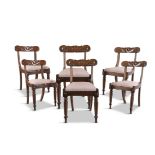 A SET OF SIX IRISH MAHOGANY DINING CHAIRS, by Williams and Gibton, stamped, c.1830,
