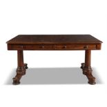 ***WITHDRAWN***A MAHOGANY RECTANGULAR LIBRARY TABLE, by Williams and Gibton, the plain moulde