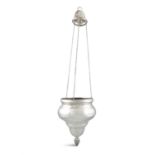 AN EXCEPTIONALLY RARE 18TH CENTURY IRISH SILVER PENAL SANCTUARY LAMP, by Joseph Jackson,