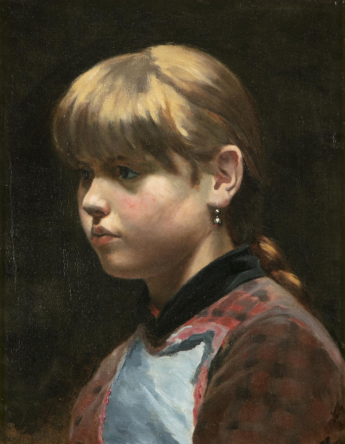 DANISH SCHOOL (19TH CENTURY) Bust portrait of a Young Girl Oil on canvas, 41 x 31.5cm - Image 2 of 3