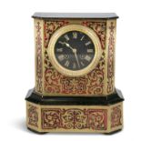 *PLEASE NOTE WRONG EASTIMATE IN THE CATALOGUE* A 19TH CENTURY EBON AND BOULLE WORK MANTLE CLOCK,