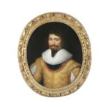 ATTRIBUTED TO DANIEL MYTENS (1590-1647) Portrait of a gentleman, dressed in fine gold brocaded