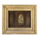 DUTCH SCHOOL (19TH CENTURY, C.1810) Church Interior with Figures A pair, oil on panel,