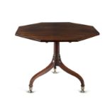 A GEORGE III INLAID MAHOGANY OCTAGONAL OCCASIONAL TABLE, c.1800, decorated with boxwood stringing,