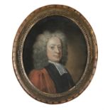 CIRCLE OF JOHN LEWIS (18TH CENTURY) Portrait of Thomas Sheridan (1687-1738) Gouache on paper, 19.