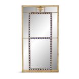 A FINE IRISH GEORGE III GILTWOOD COMPARTMENTED RECTANGULAR PIER MIRROR, of rectangular form,