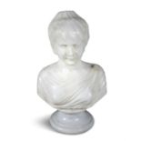 ITALIAN SCHOOL (19TH CENTURY) Portrait Bust of a Woman On circular socle base, 44cm high