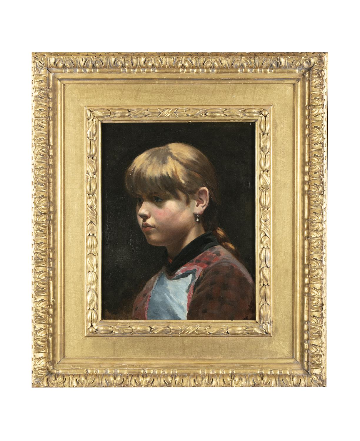 DANISH SCHOOL (19TH CENTURY) Bust portrait of a Young Girl Oil on canvas, 41 x 31.5cm