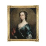 IRISH SCHOOL (18TH CENTURY) Portrait of a Young Lady, half-length, wearing a blue silk dress,