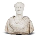 CHRISTOPHER MOORE HRHA (1790 - 1863) Augustus Fitzgerald, 3rd Duke of Leinster Carrara marble