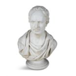 ITALIAN SCHOOL (19TH CENTURY) Portrait of a Gentleman in Open Classical Robe Carrara marble,