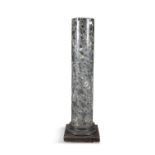A 19TH CENTURY SCAGLIOLA COLUMN, simulating a grey pudding stone marble of variegated design,