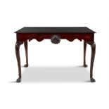 AN IRISH GEORGE III MAHOGANY RECTANGULAR SIDE TABLE, Mid 18th century, the top with thumb moulded