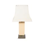 JEAN CLAUDE MAHEY A vintage Jean Claude Mahey table lamp with brass and chrome detailing, France,
