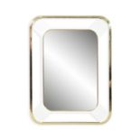 BANCI A brass and enamel framed mirror, by Banci, Florence, Italy, c.1970. 70 x 3 x 93cm (h)